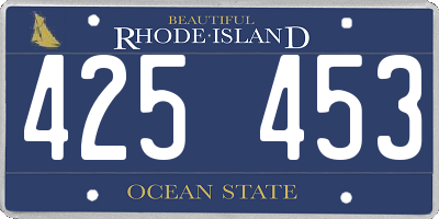 RI license plate 425453