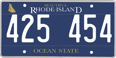 RI license plate 425454