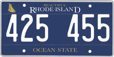 RI license plate 425455