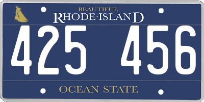 RI license plate 425456