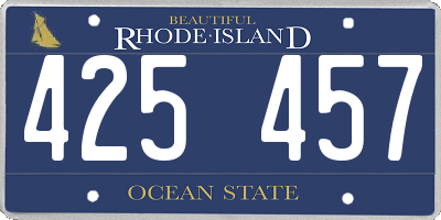 RI license plate 425457