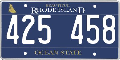 RI license plate 425458