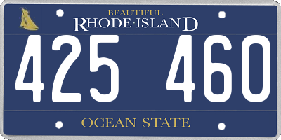 RI license plate 425460