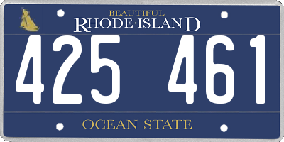RI license plate 425461