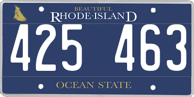 RI license plate 425463