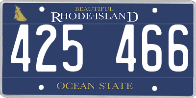RI license plate 425466