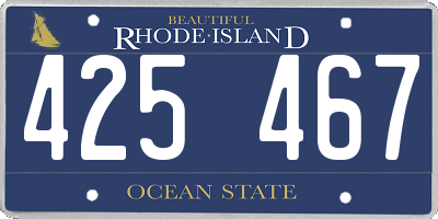 RI license plate 425467