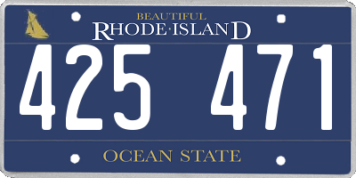 RI license plate 425471