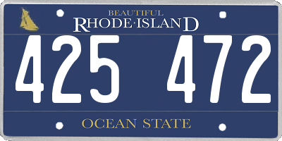 RI license plate 425472