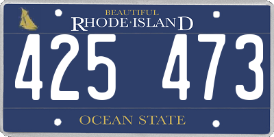 RI license plate 425473