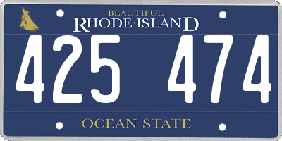 RI license plate 425474