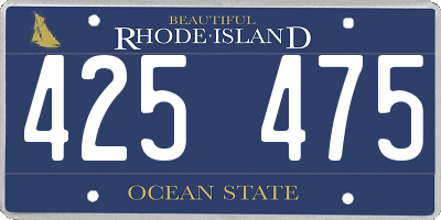 RI license plate 425475