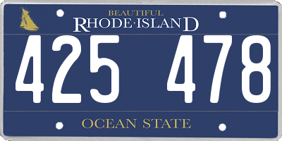 RI license plate 425478