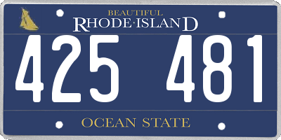 RI license plate 425481
