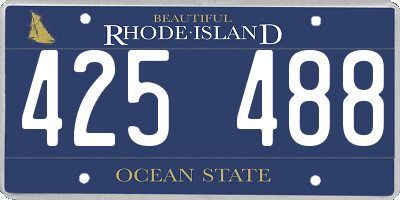 RI license plate 425488