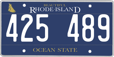 RI license plate 425489