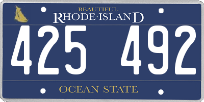 RI license plate 425492