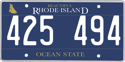 RI license plate 425494
