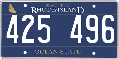 RI license plate 425496