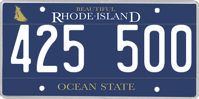 RI license plate 425500