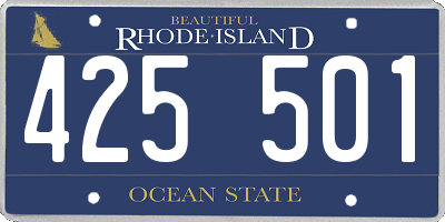 RI license plate 425501