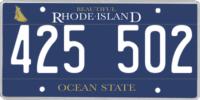 RI license plate 425502