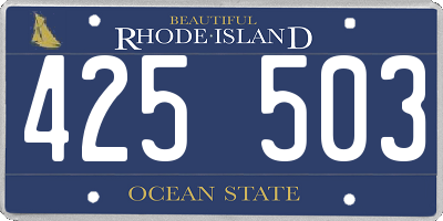 RI license plate 425503