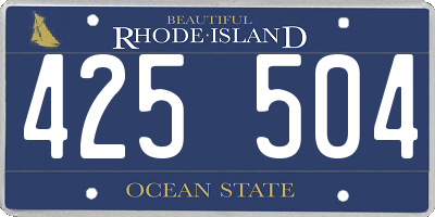 RI license plate 425504