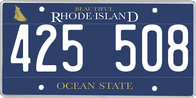 RI license plate 425508