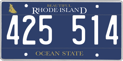 RI license plate 425514
