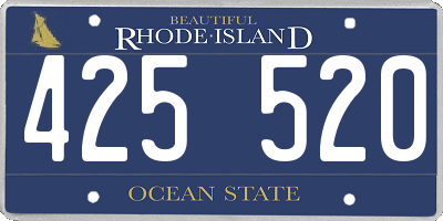 RI license plate 425520