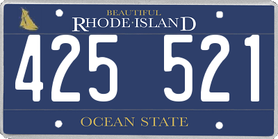 RI license plate 425521