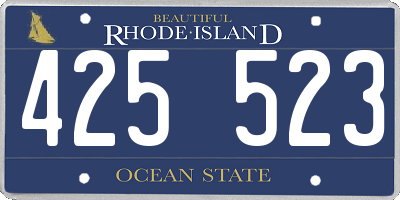 RI license plate 425523