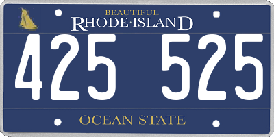 RI license plate 425525
