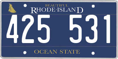 RI license plate 425531