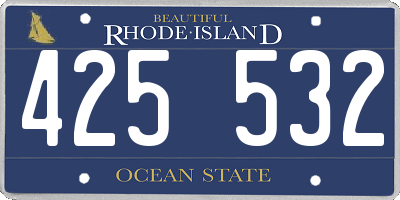 RI license plate 425532