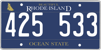 RI license plate 425533