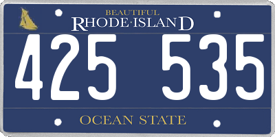 RI license plate 425535