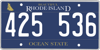 RI license plate 425536