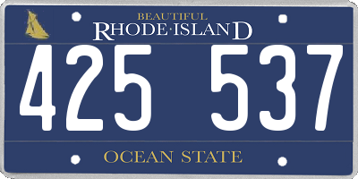 RI license plate 425537