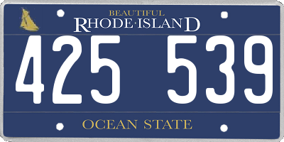RI license plate 425539