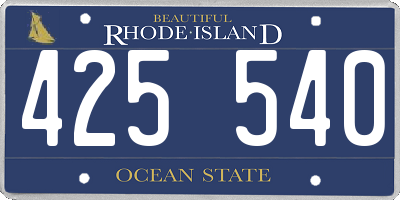RI license plate 425540