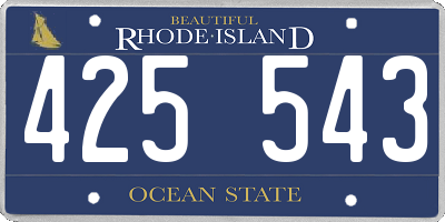 RI license plate 425543