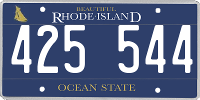 RI license plate 425544