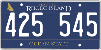 RI license plate 425545
