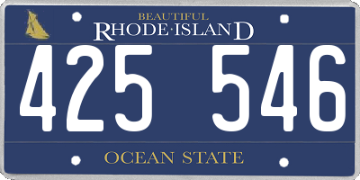 RI license plate 425546