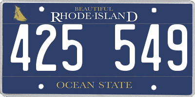 RI license plate 425549