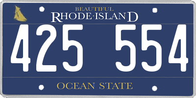 RI license plate 425554