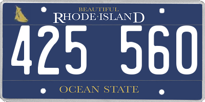 RI license plate 425560