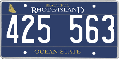 RI license plate 425563